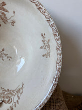Load image into Gallery viewer, French Neutral Wide Footed Transferware Soupiere
