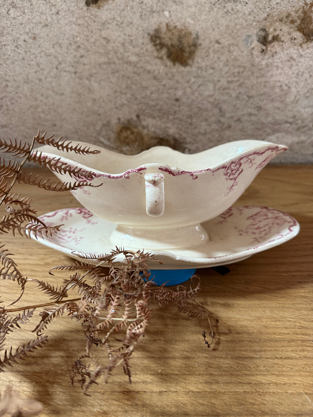 Pink Ironstone Sauciere