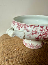 Load image into Gallery viewer, French Pink Ironstone Floral Soupiere
