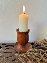 Load image into Gallery viewer, Hand Crafted Bronzy Metal Candle Holder
