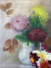 Load image into Gallery viewer, French Antique Dahlia Oil on Canvas

