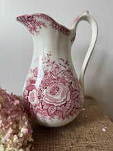Load image into Gallery viewer, French Sarreguimes Pink Transferware Pitcher
