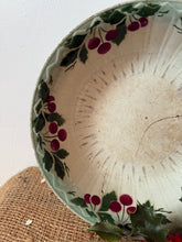 Load image into Gallery viewer, French Vintage Green and Red Berried Stapled Bowl
