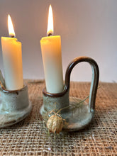 Load image into Gallery viewer, Wee Willie Neutral Rustic Candle Holder
