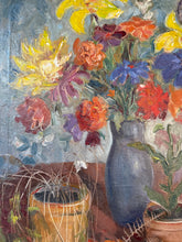 Load image into Gallery viewer, Bright Vibrant French Floral Vintage Oil on Canvas
