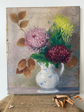 Load image into Gallery viewer, French Antique Dahlia Oil on Canvas
