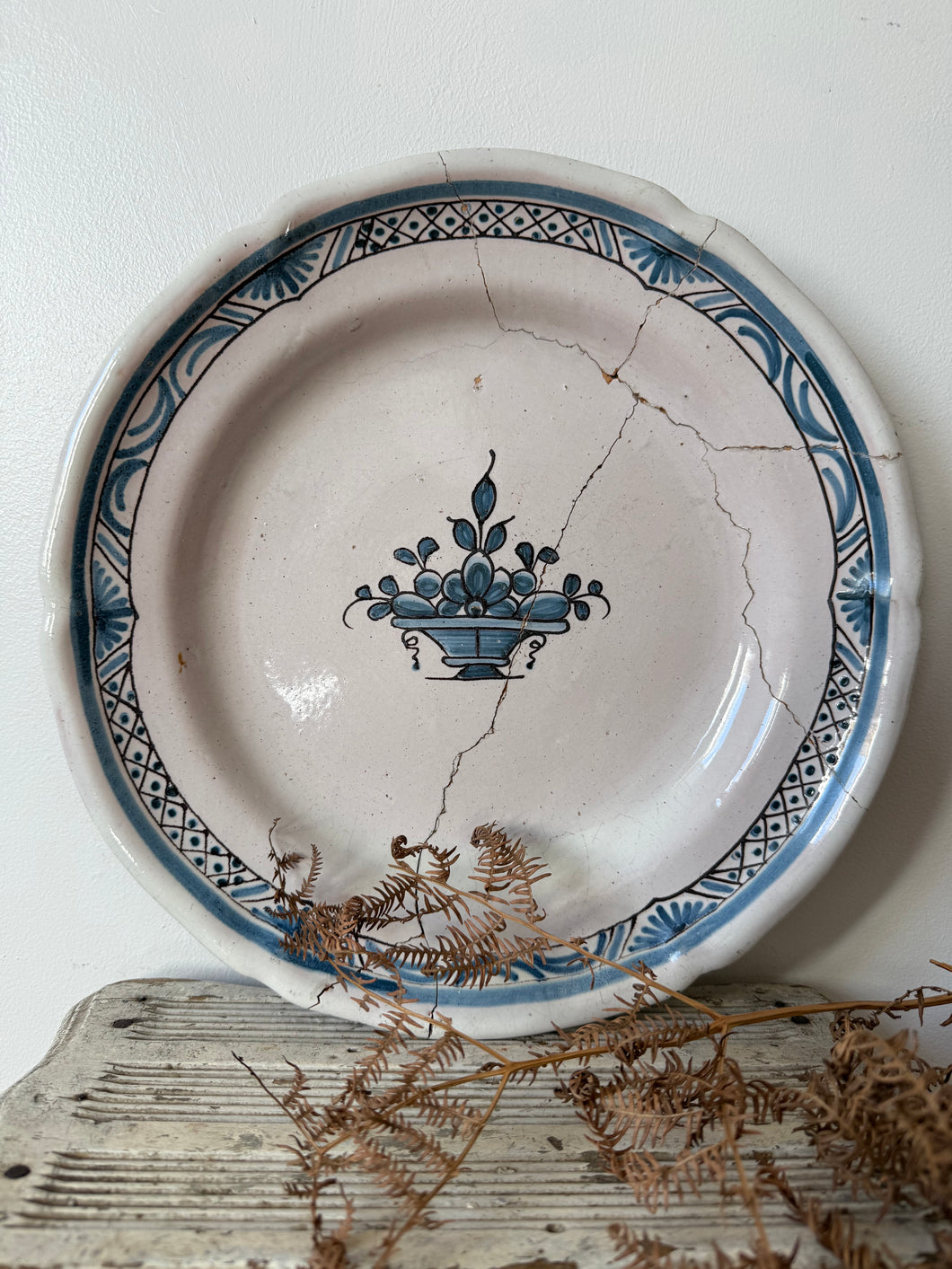 French Antique Stapled Plate