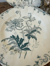 Load image into Gallery viewer, Delicate Pavots Green Transfeware Ironstone Plates
