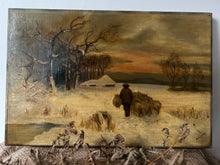 Load image into Gallery viewer, Vintage Winter Scene Oil on Canvas
