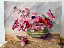 Load image into Gallery viewer, French Vintage Unframed Anemone Watercolour
