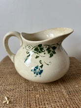 Load image into Gallery viewer, Green Floral Transferware French Ironstone Jug
