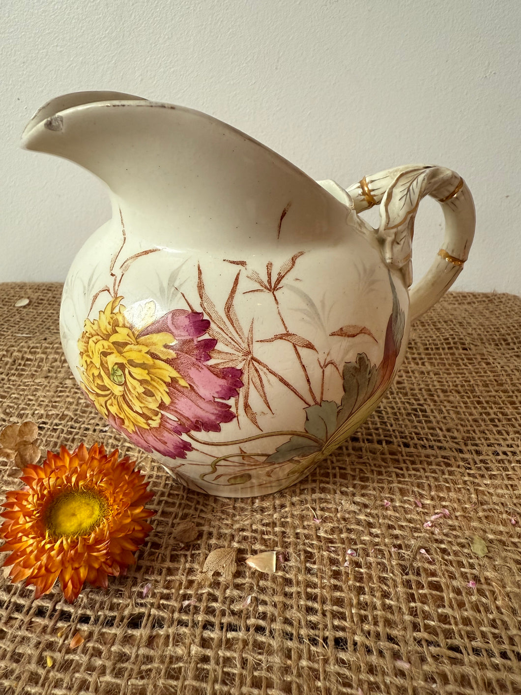 French Luneville Floral Jug