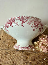 Load image into Gallery viewer, French Pink Ironstone Floral Soupiere
