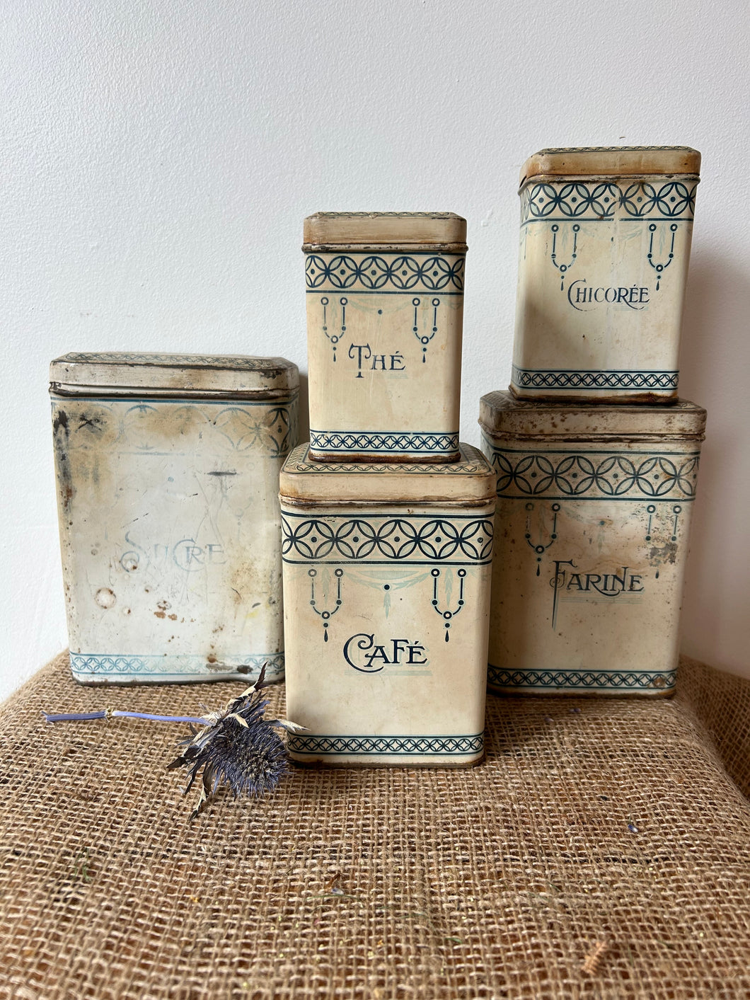 Set of French Rustic Tins