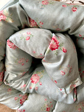 Load image into Gallery viewer, Vintage Duck Egg Blue Eiderdown With Beautiful Pink Florals
