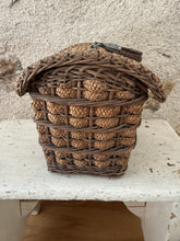 Load image into Gallery viewer, French Vintage Petit Leather Handled Panier
