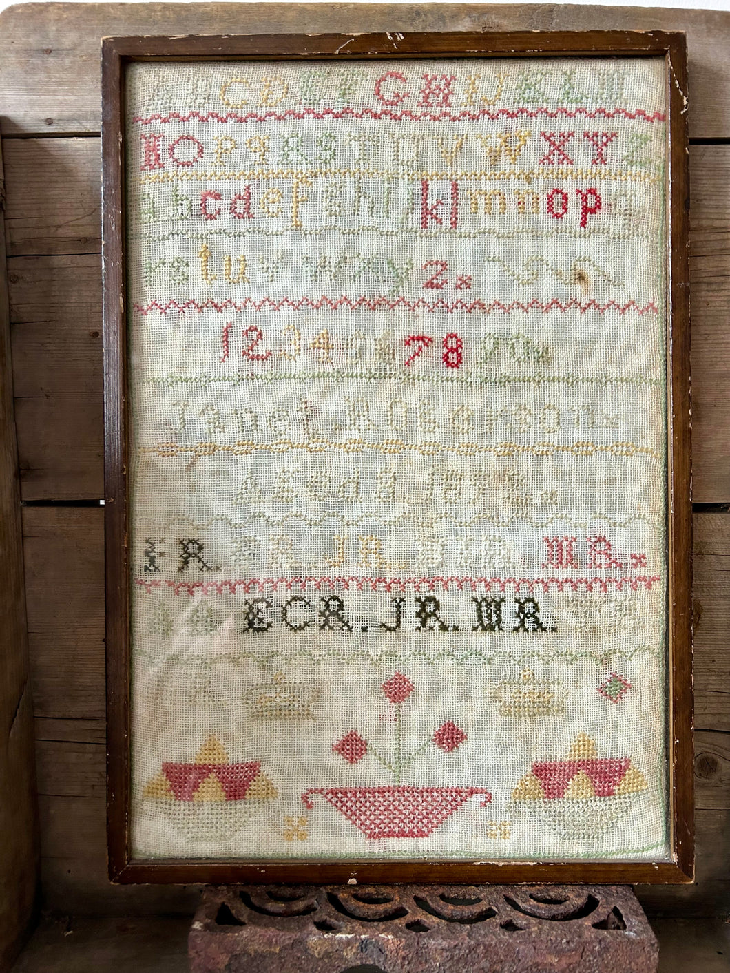 Antique Embroidery Sampler Dated 1878