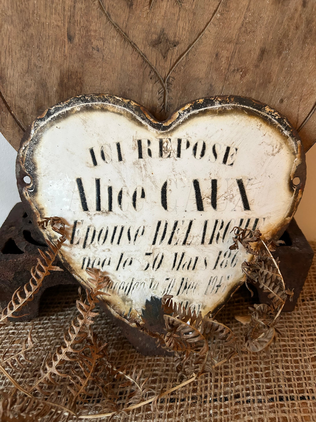 French Vintage Enamel Heart