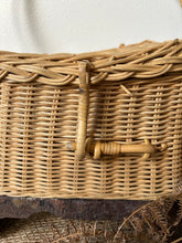 Load image into Gallery viewer, Small French Vintage Wicker Basket
