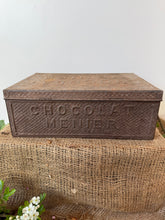 Load image into Gallery viewer, French Rustic Vintage Chocolat Menier Tin

