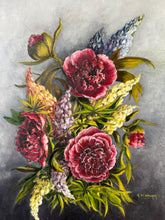 Load image into Gallery viewer, Vintage Peony and Lupins Oil on Canvas
