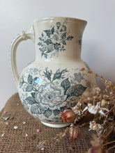 Load image into Gallery viewer, Stunning French Transferware Large Green Grey Ironstone Jug
