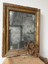 Load image into Gallery viewer, Antique French Wooden Gesso Foxed Mirror
