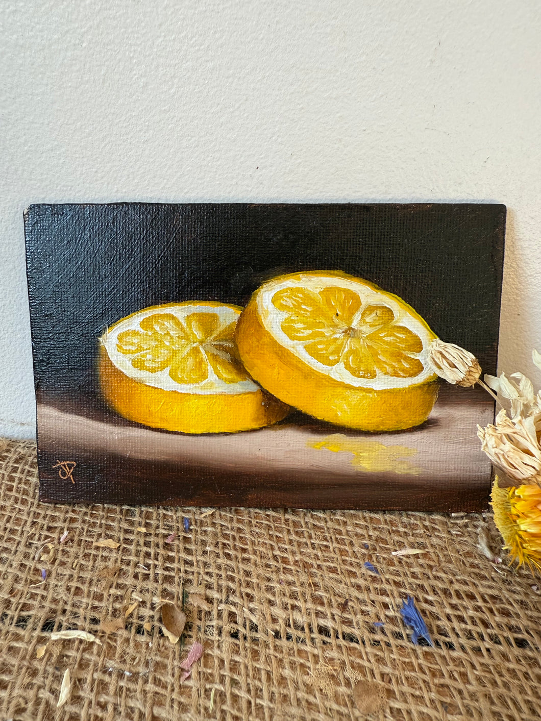 Beautiful Lemons Oil on Board