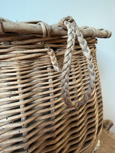 Load image into Gallery viewer, Bleached French Wicker Fishing Creel
