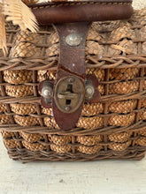 Load image into Gallery viewer, French Vintage Petit Leather Handled Panier
