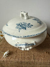 Load image into Gallery viewer, French Gentle Blue and White Bird Soupiere
