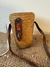 Load image into Gallery viewer, Vintage Wicker Strapped Glass Water Carrier
