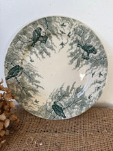 Load image into Gallery viewer, French Sarreguimes ‘Neige’ Green Transferware Plate
