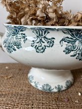 Load image into Gallery viewer, French Transferware Greeny Blue Soupiere
