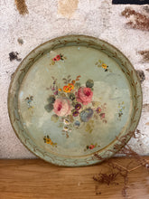 Load image into Gallery viewer, Gorgeous French Antique Hand Painted Metal Tray
