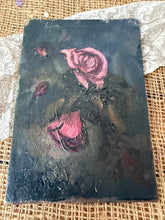 Load image into Gallery viewer, Dark Pink Roses Oil on Canvas on Board
