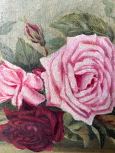 Load image into Gallery viewer, Gorgeous Rose Vintage Oil on Canvas
