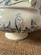 Load image into Gallery viewer, French Gentle Blue and White Bird Soupiere
