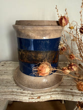 Load image into Gallery viewer, Stunning Large Stained Ironstone Blue Apothecary Jar
