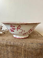 Load image into Gallery viewer, Large French Pinky Red Transferware Bowl
