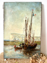 Load image into Gallery viewer, Stunning French Antique Seascape Oil on Canvas
