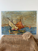 Load image into Gallery viewer, French Vintage Sailing Boat Oil on Canvas
