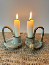 Load image into Gallery viewer, Wee Willie Neutral Rustic Candle Holder
