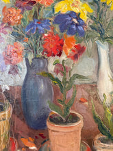 Load image into Gallery viewer, Bright Vibrant French Floral Vintage Oil on Canvas
