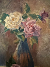 Load image into Gallery viewer, Stunning French Rose Floral Vintage Oil Painting
