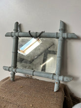 Load image into Gallery viewer, Gentle Chippy Duck Egg Blue French Faux Bamboo Mirror
