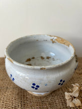 Load image into Gallery viewer, Chippy Blue and White Stoneware Pot
