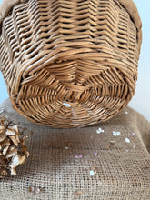 Load image into Gallery viewer, French Vintage Wicker Lined Basket
