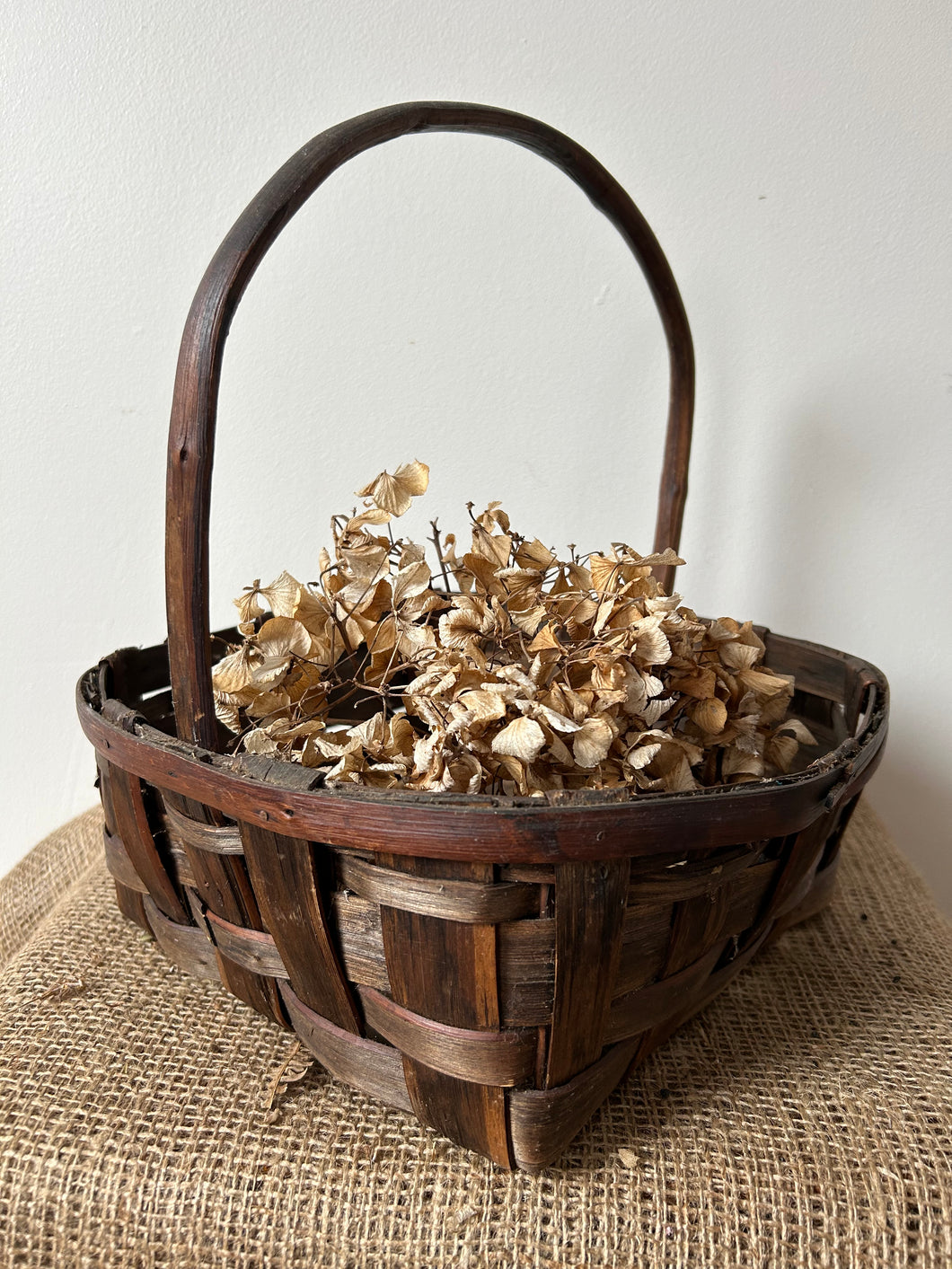 French Chestnut Wood Woven Basket