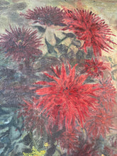 Load image into Gallery viewer, Fabulous Frilly Firey Dahlia Antique Oil on Canvas
